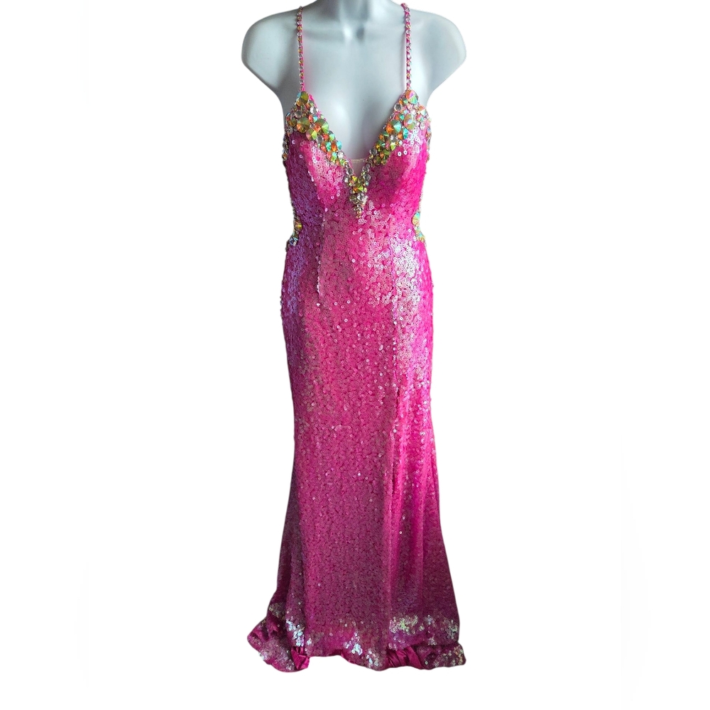 Blush Prom by Alexia Pink Sequined Gown Size 2